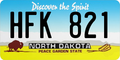 ND license plate HFK821