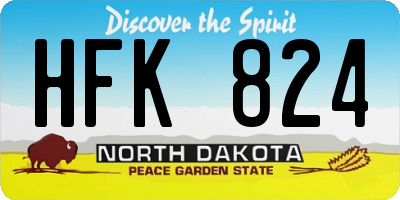ND license plate HFK824
