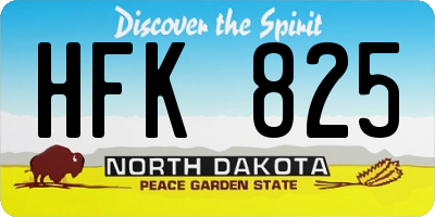 ND license plate HFK825