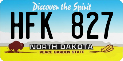 ND license plate HFK827