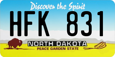 ND license plate HFK831