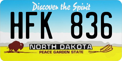 ND license plate HFK836