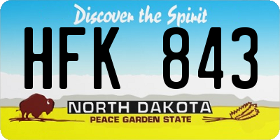 ND license plate HFK843