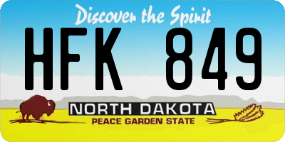 ND license plate HFK849