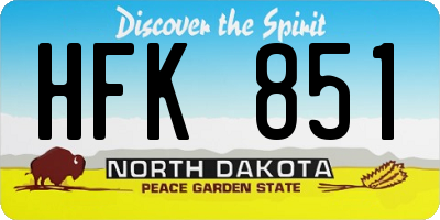ND license plate HFK851