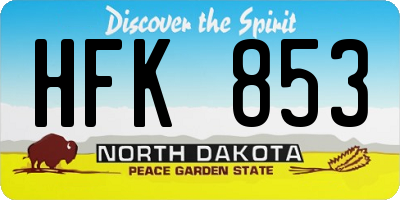 ND license plate HFK853