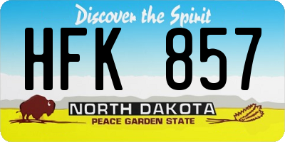 ND license plate HFK857