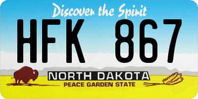 ND license plate HFK867