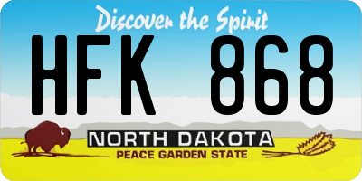 ND license plate HFK868