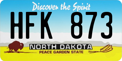ND license plate HFK873