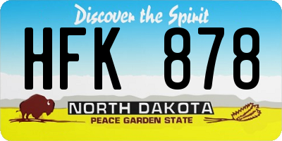 ND license plate HFK878