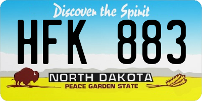 ND license plate HFK883