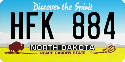 ND license plate HFK884