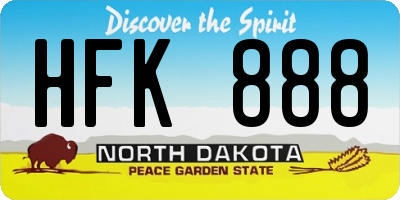 ND license plate HFK888
