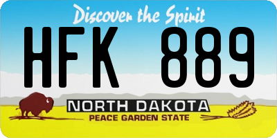 ND license plate HFK889