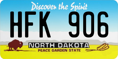 ND license plate HFK906