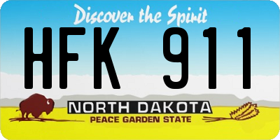 ND license plate HFK911