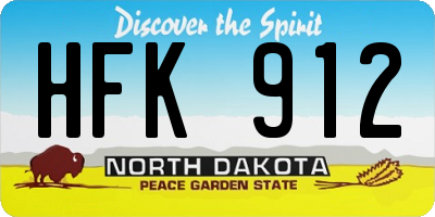 ND license plate HFK912