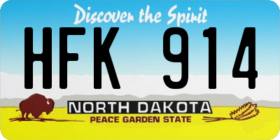 ND license plate HFK914