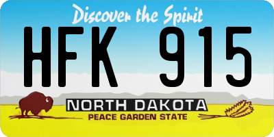 ND license plate HFK915
