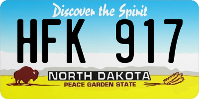 ND license plate HFK917