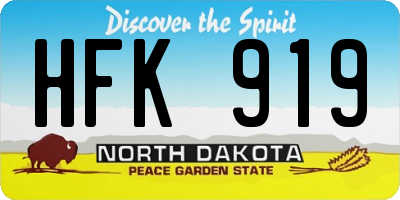 ND license plate HFK919