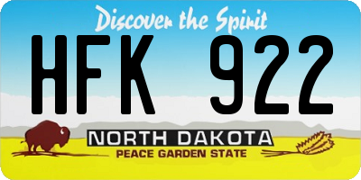 ND license plate HFK922