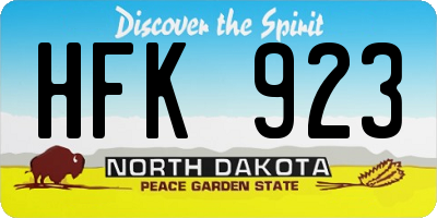 ND license plate HFK923
