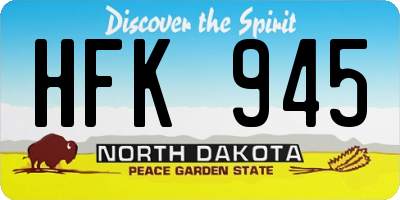 ND license plate HFK945