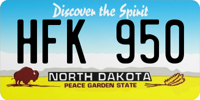 ND license plate HFK950