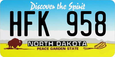 ND license plate HFK958