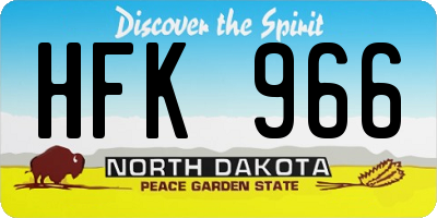 ND license plate HFK966