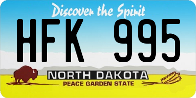 ND license plate HFK995