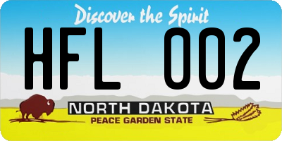 ND license plate HFL002