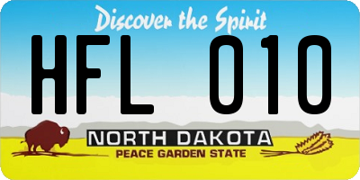 ND license plate HFL010