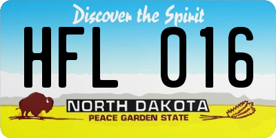 ND license plate HFL016