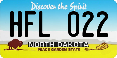 ND license plate HFL022
