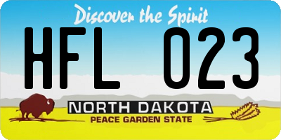 ND license plate HFL023