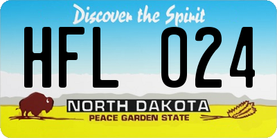ND license plate HFL024