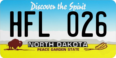 ND license plate HFL026