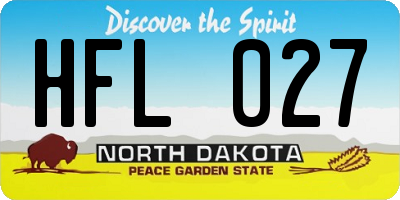 ND license plate HFL027