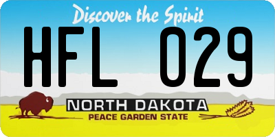 ND license plate HFL029