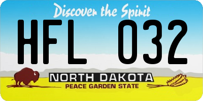 ND license plate HFL032
