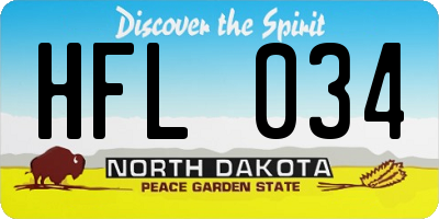 ND license plate HFL034