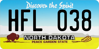 ND license plate HFL038