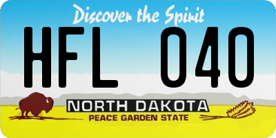 ND license plate HFL040