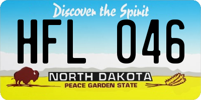 ND license plate HFL046