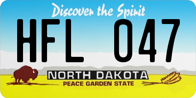 ND license plate HFL047