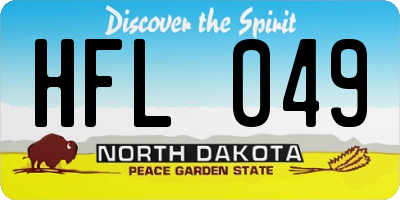 ND license plate HFL049