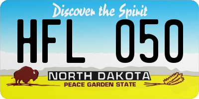 ND license plate HFL050